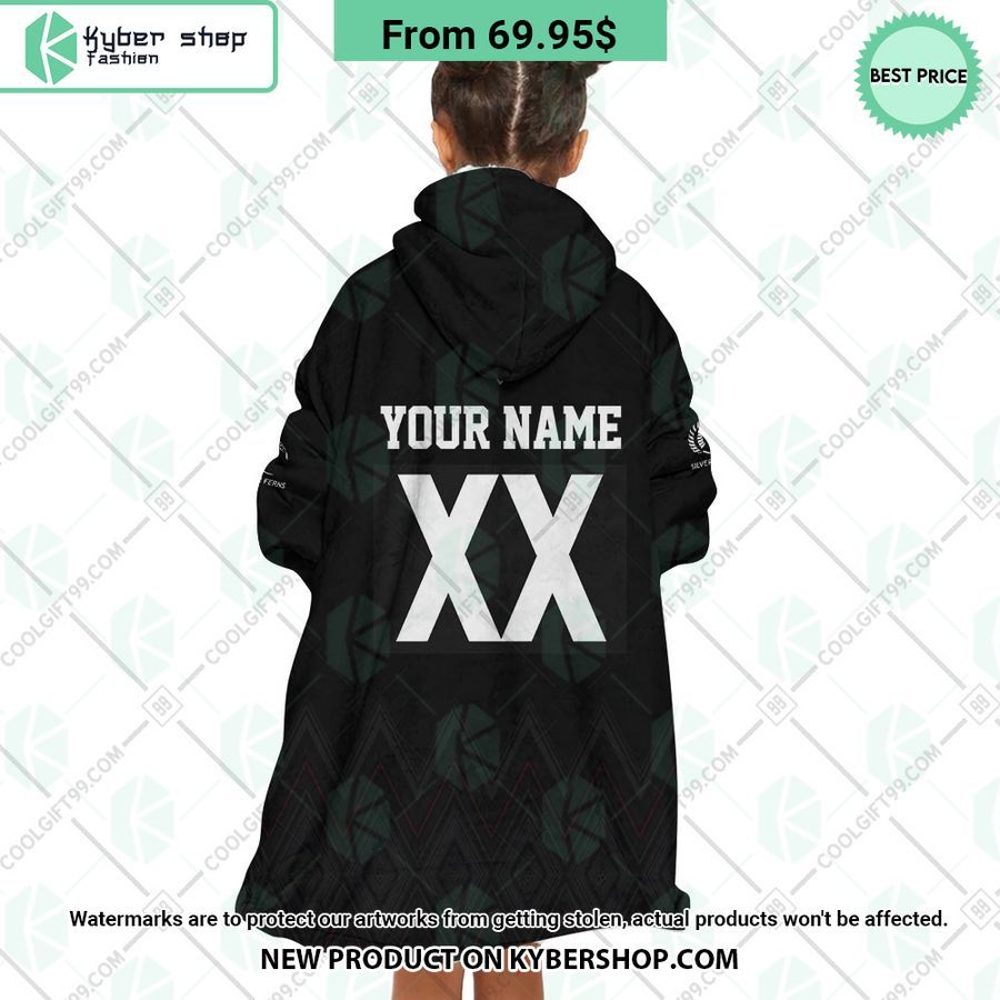 Netball NZ Silver Ferns World Cup 2023 Blue CUSTOM Hoodie Blanket