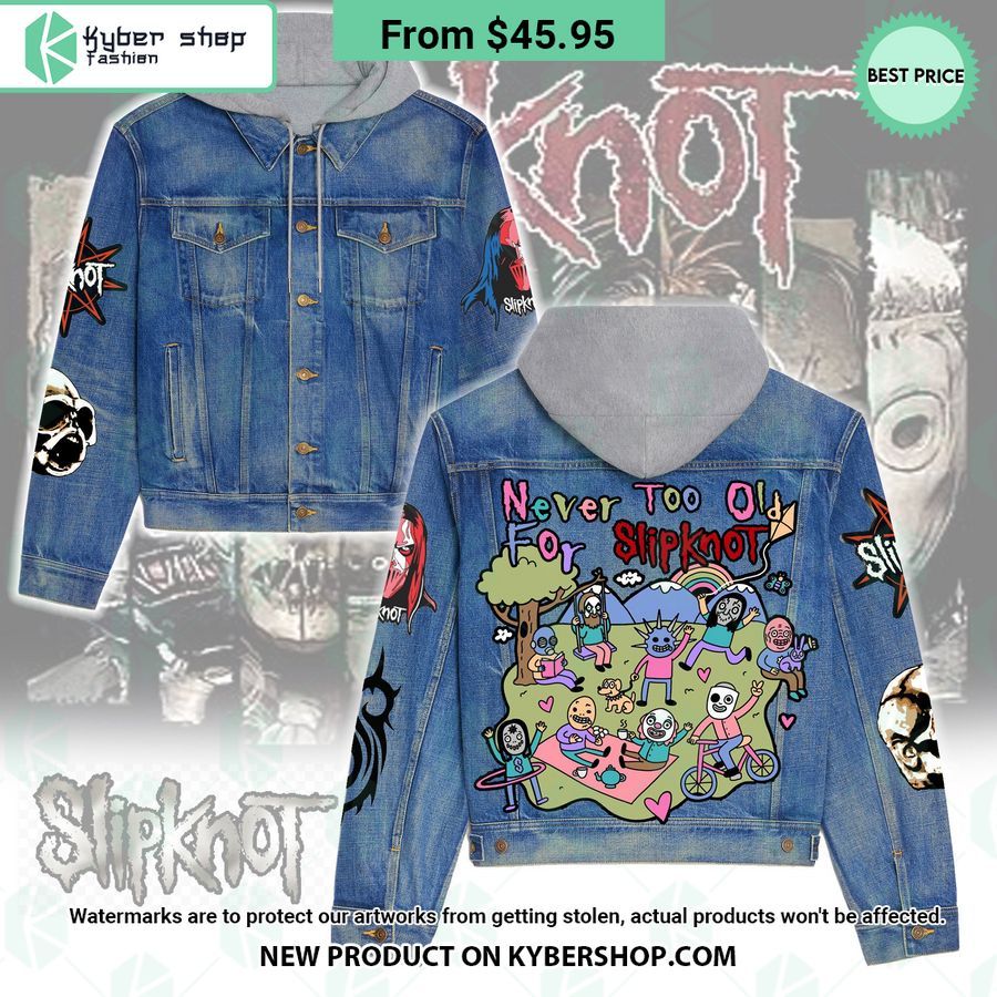 Never Too Old For Slipknot Hooded Denim Jacket
