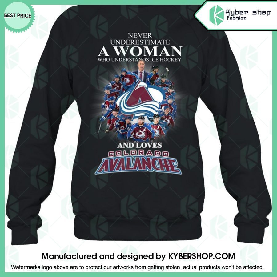 Never Underestimate A Women Who Loves Colorado Avalanche T Shirt