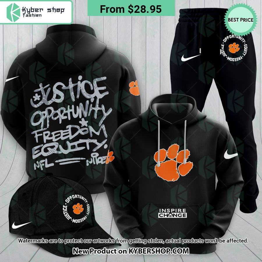NEW Clemson Tigers Justice Inspire Change Hoodie