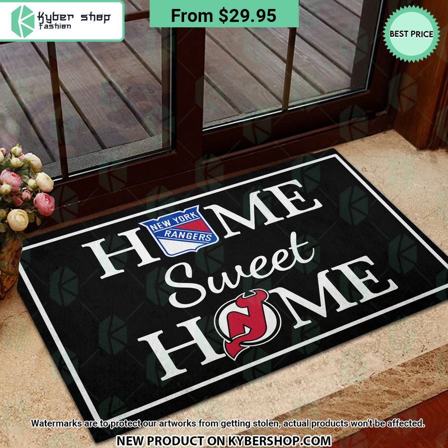 New Jersey Devils New York Rangers Home Sweet Home Doormat