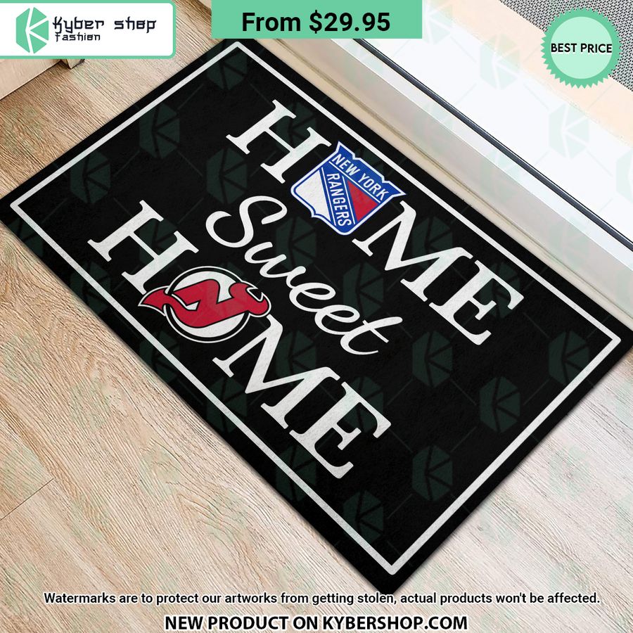 New Jersey Devils New York Rangers Home Sweet Home Doormat