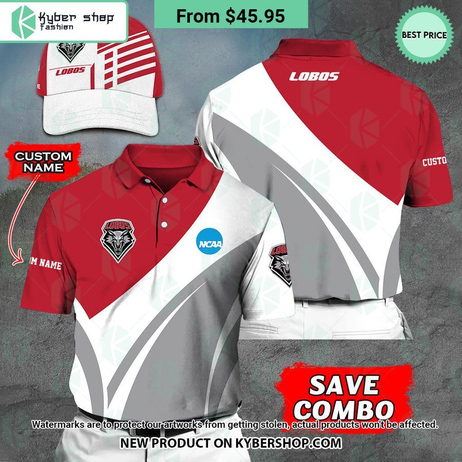 New Mexico Lobos CUSTOM Polo Shirt, Cap