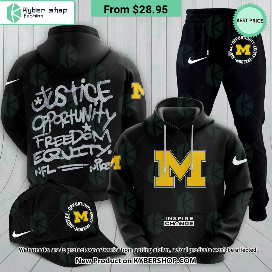 NEW Michigan Wolverines Justice Inspire Change Hoodie