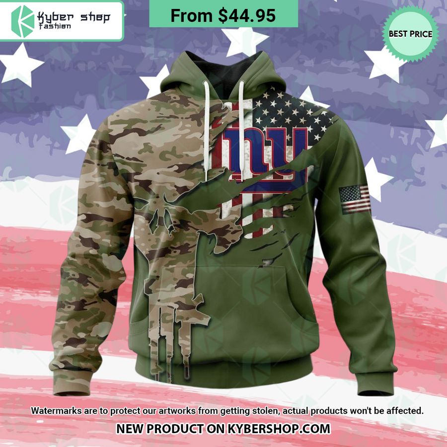 New York Giants Camo Design Veterans Day Hoodie