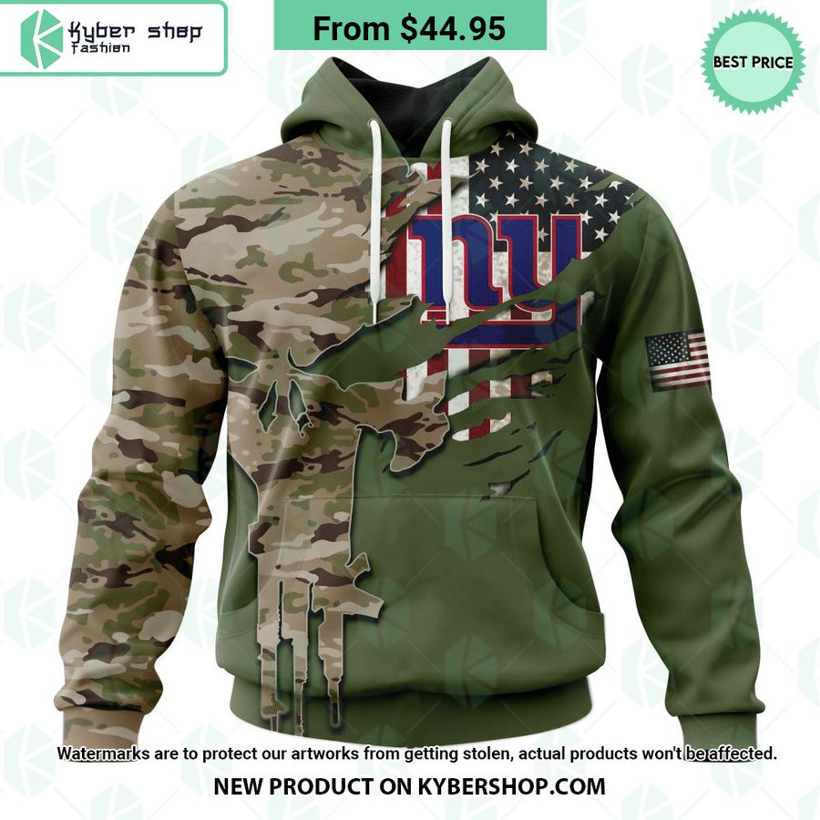 New York Giants Camo Design Veterans Day Hoodie
