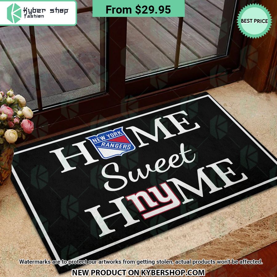 New York Giants New York Rangers Home Sweet Home Doormat