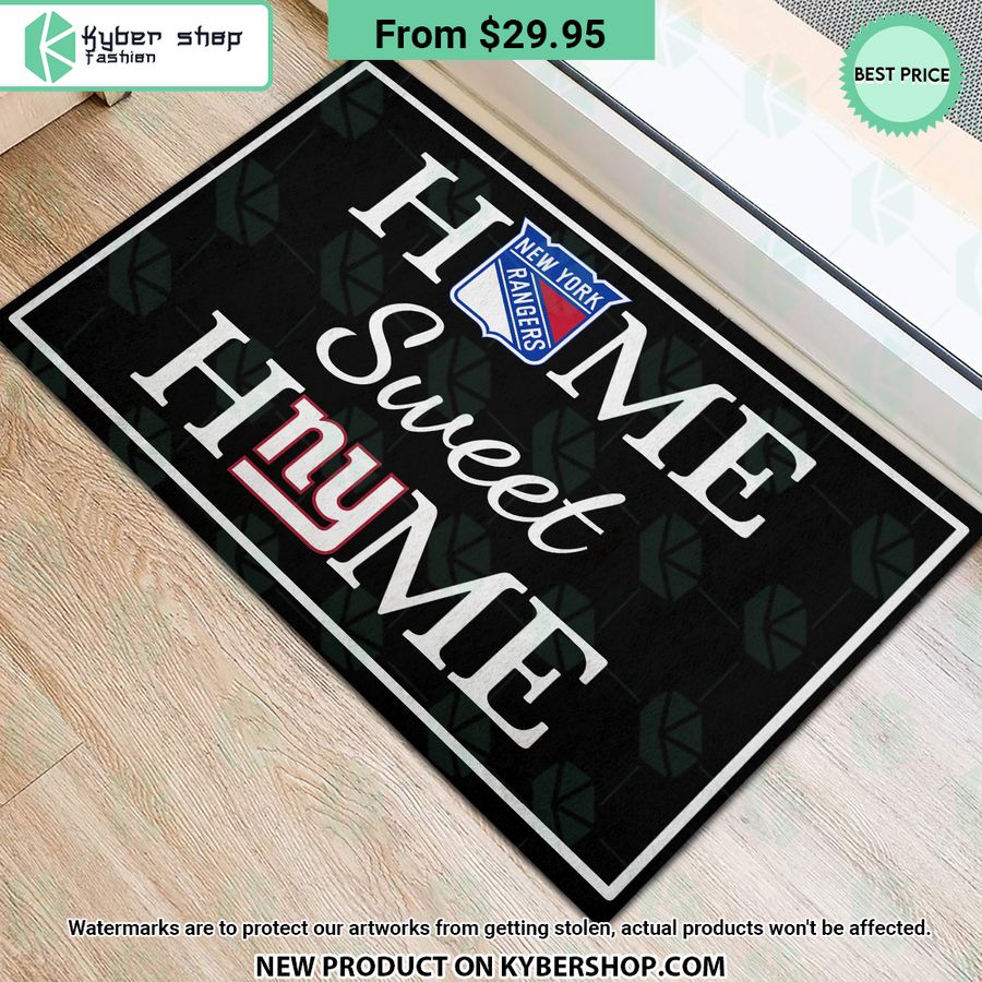New York Giants New York Rangers Home Sweet Home Doormat
