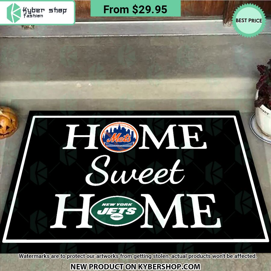 New York Jets New York Mets Home Sweet Home Doormat