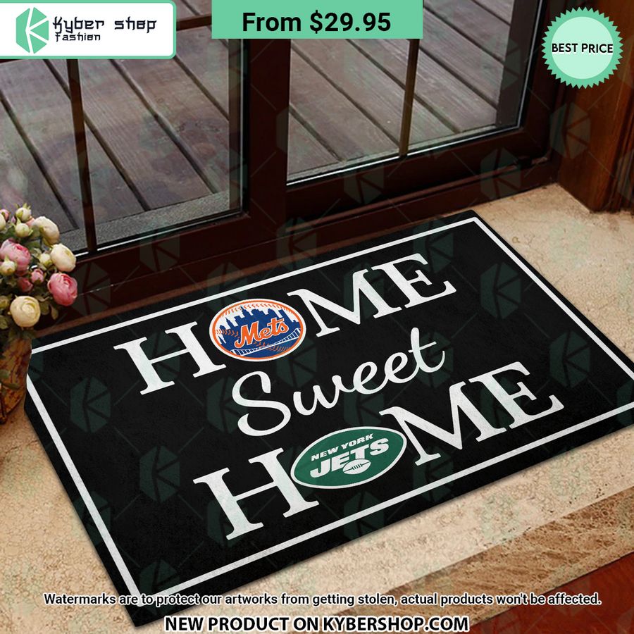 New York Jets New York Mets Home Sweet Home Doormat