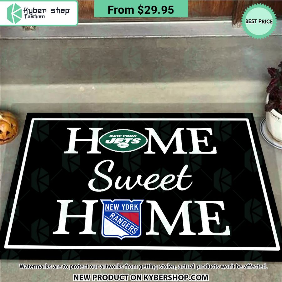 New York Jets New York Rangers Home Sweet Home Doormat
