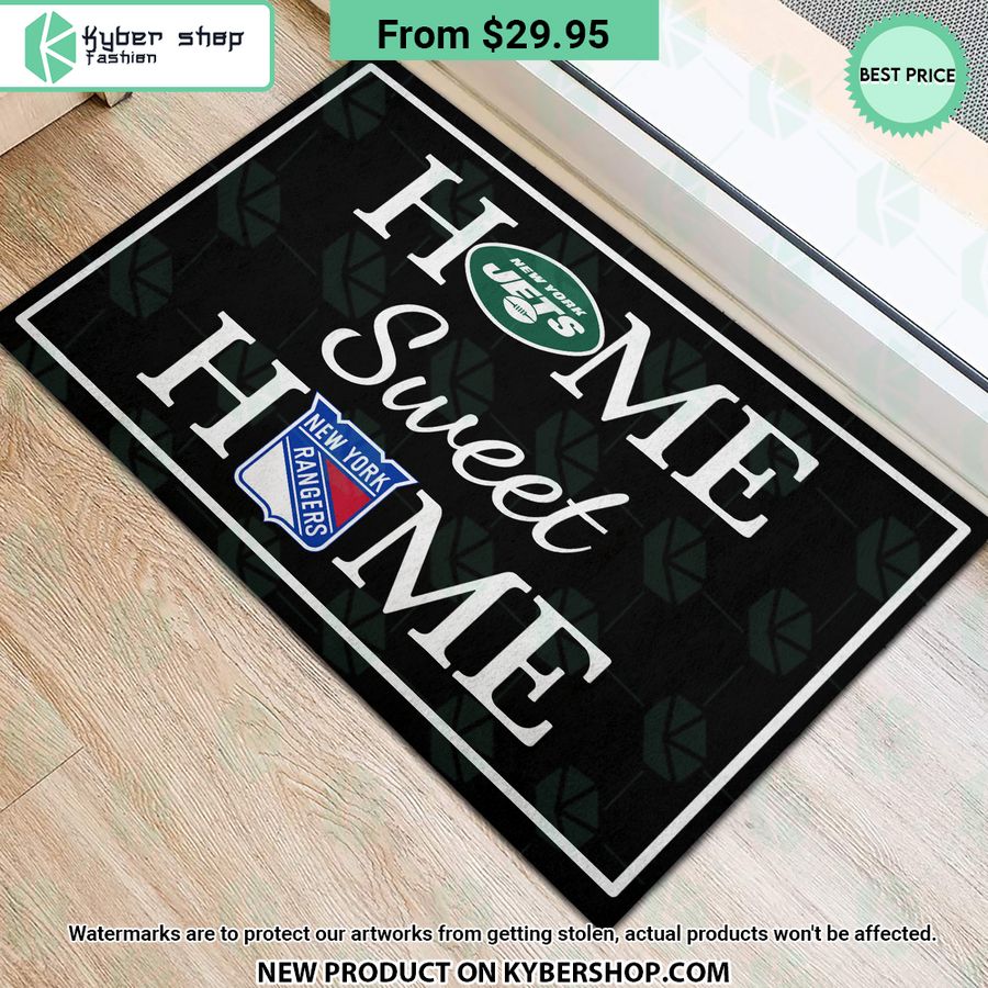 New York Jets New York Rangers Home Sweet Home Doormat