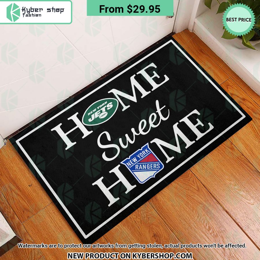 New York Jets New York Rangers Home Sweet Home Doormat
