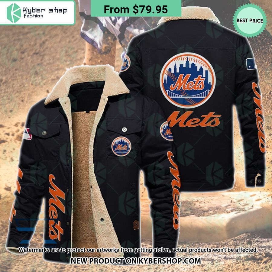 New York Mets MLB Fleece Leather Jacket