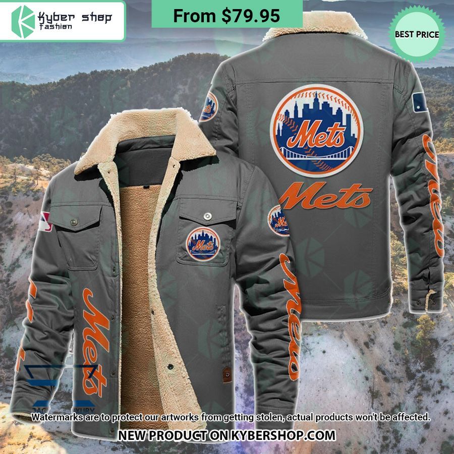 New York Mets MLB Fleece Leather Jacket