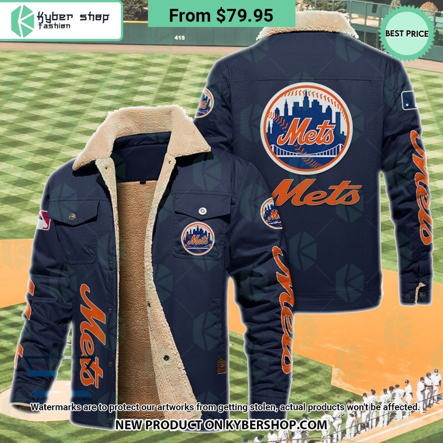 New York Mets MLB Fleece Leather Jacket