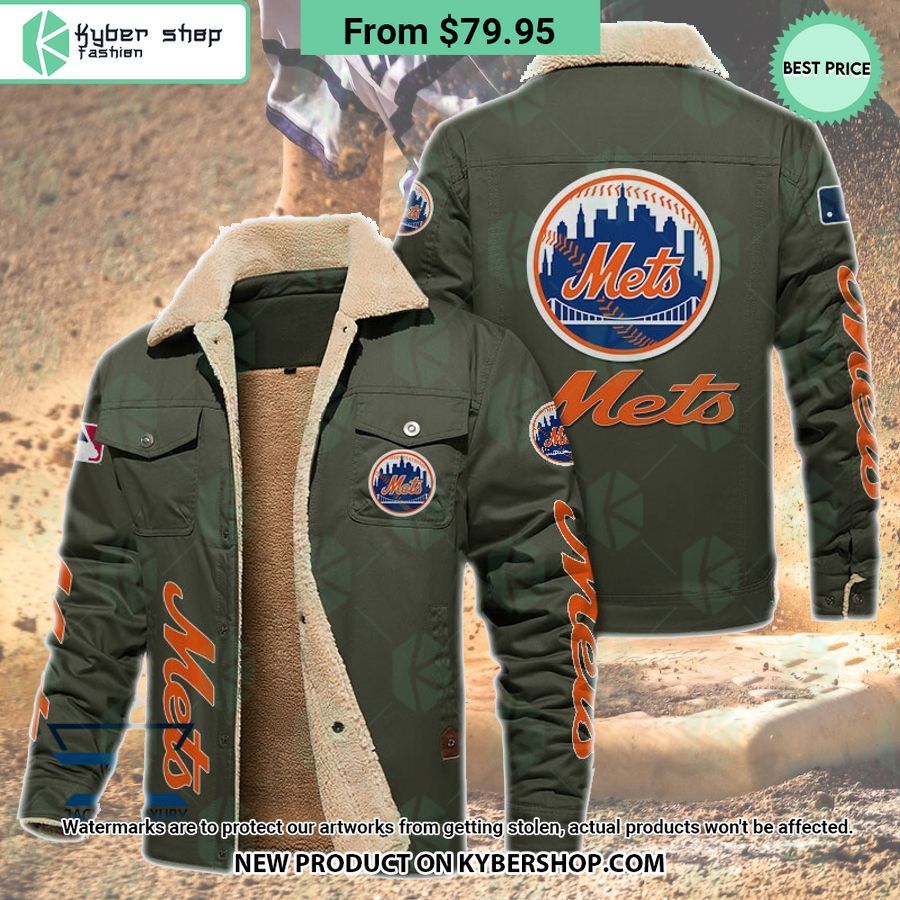 New York Mets MLB Fleece Leather Jacket