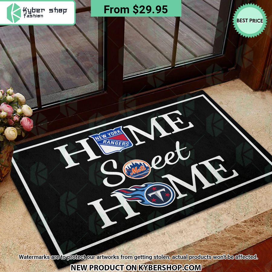 New York Mets New York Rangers Tennessee Titans Home Sweet Home Doormat