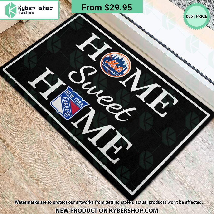 New York Rangers New York Mets Home Sweet Home Doormat