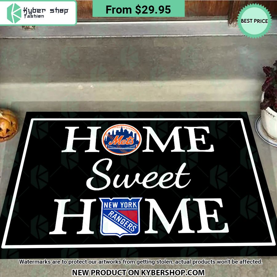 New York Rangers New York Mets Home Sweet Home Doormat