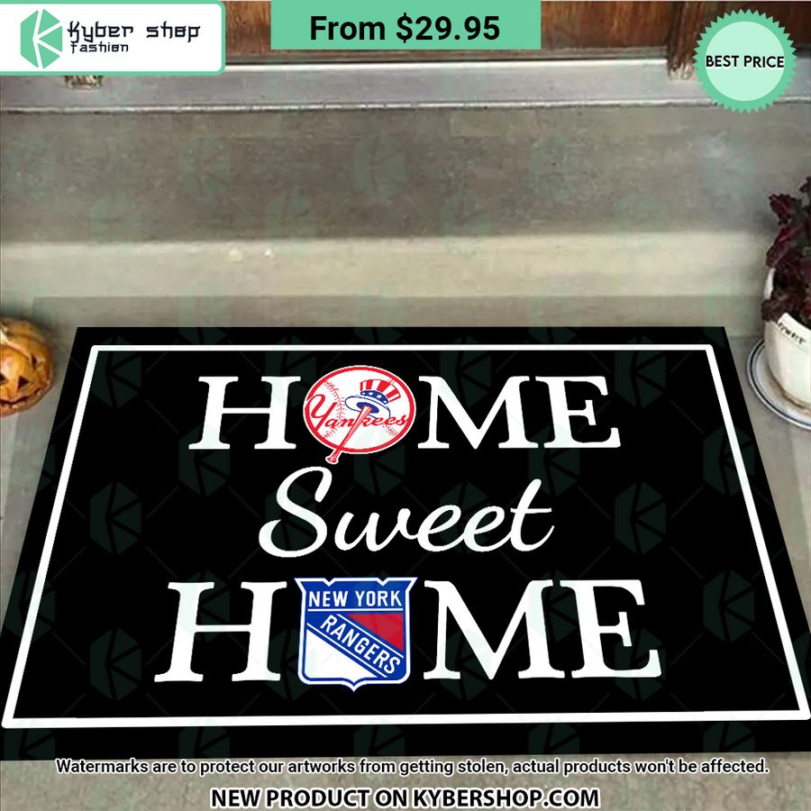 New York Rangers New York Yankees Home Sweet Home Doormat