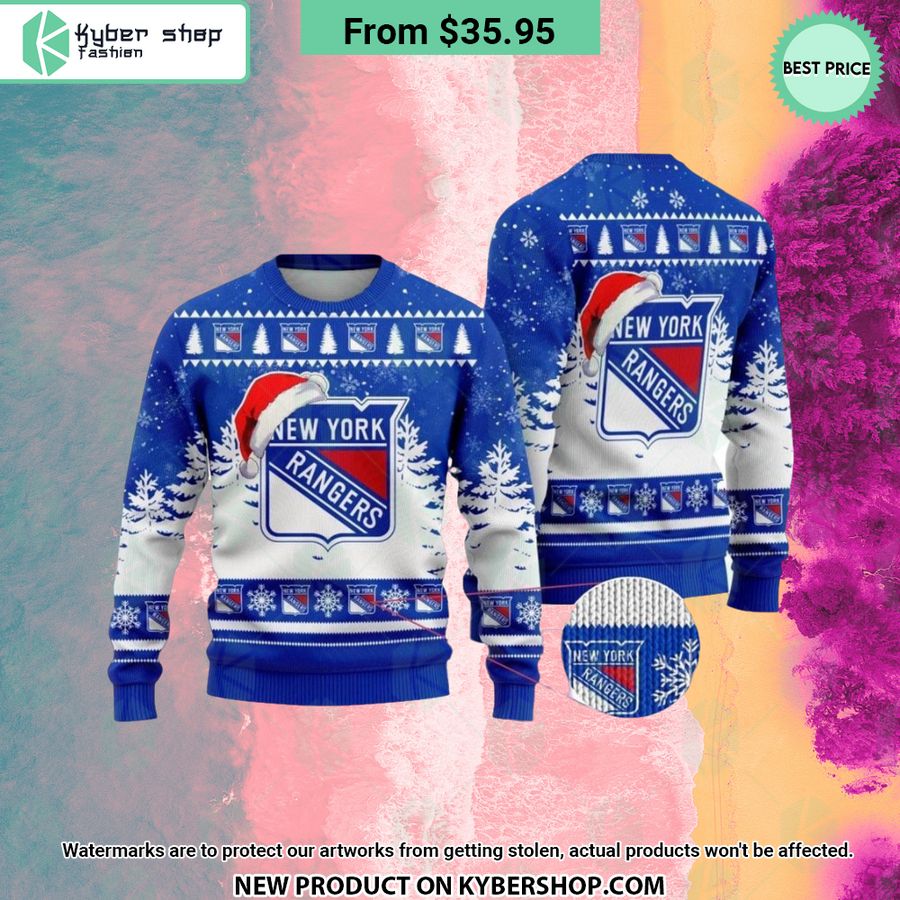 New York Rangers Santa Hat Sweater
