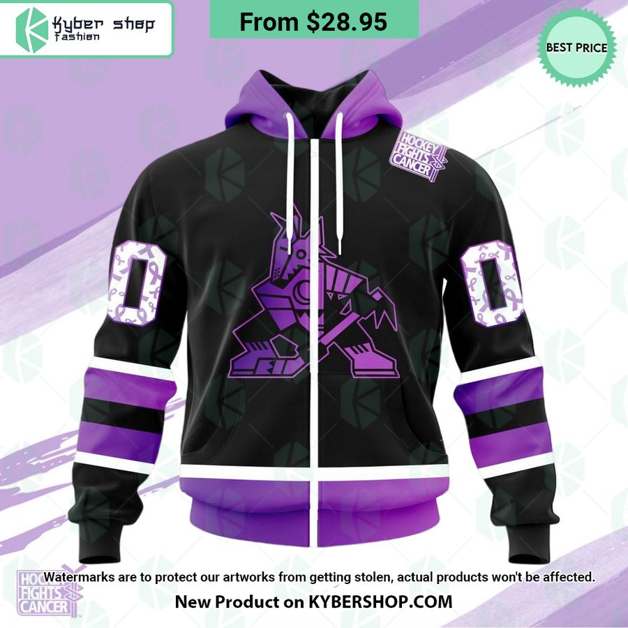 NHL Arizona Coyotes Hockey Fights Cancer Hoodie