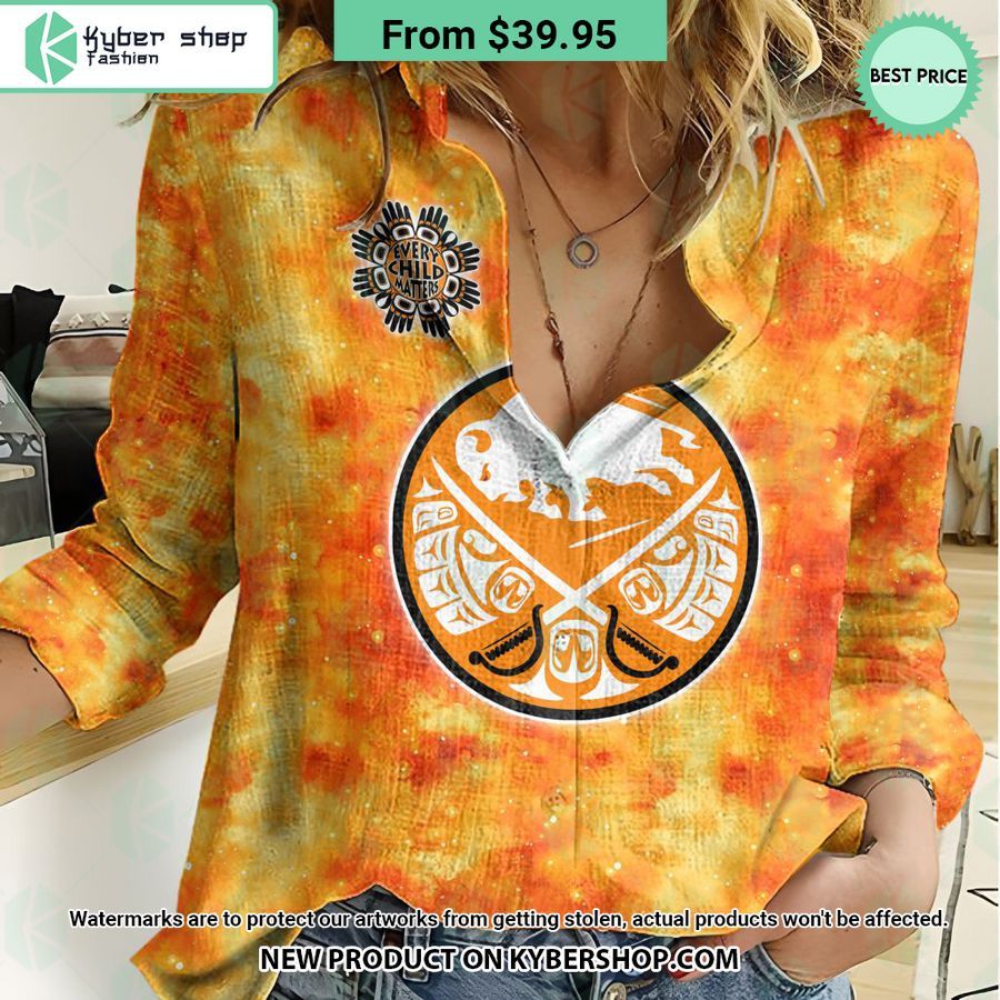 NHL Buffalo Sabres Orange Every Child Matter Women Casual Shirt