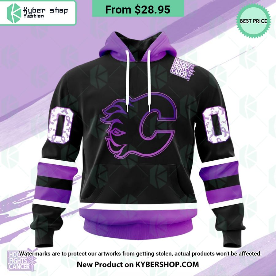 NHL Calgary Flames Hockey Fights Cancer Hoodie