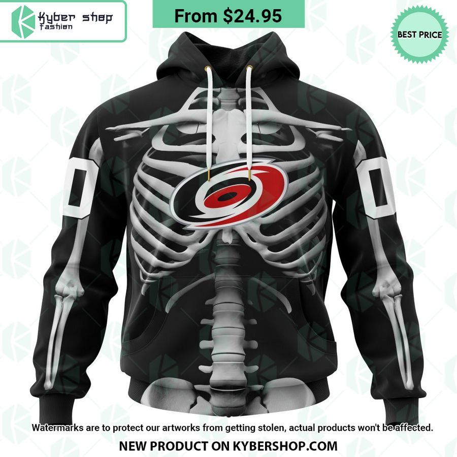 NHL Carolina Hurricanes Skeleton Costume Halloween CUSTOM Hoodie