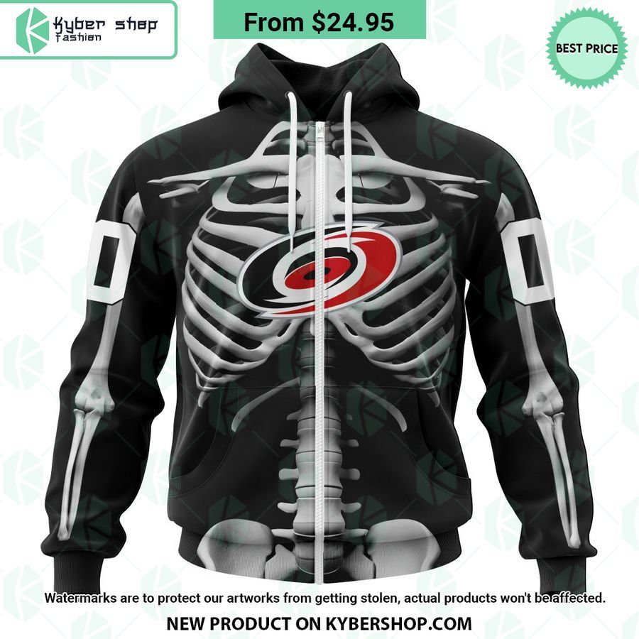 NHL Carolina Hurricanes Skeleton Costume Halloween CUSTOM Hoodie