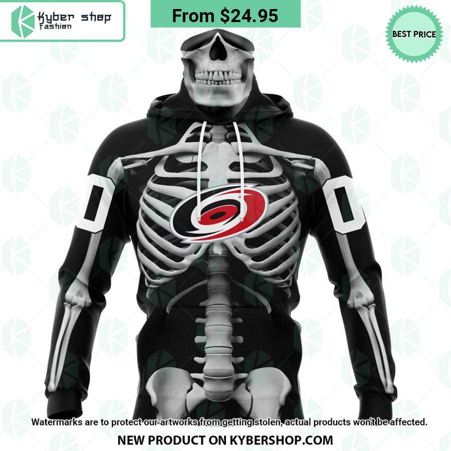 NHL Carolina Hurricanes Skeleton Costume Halloween CUSTOM Hoodie