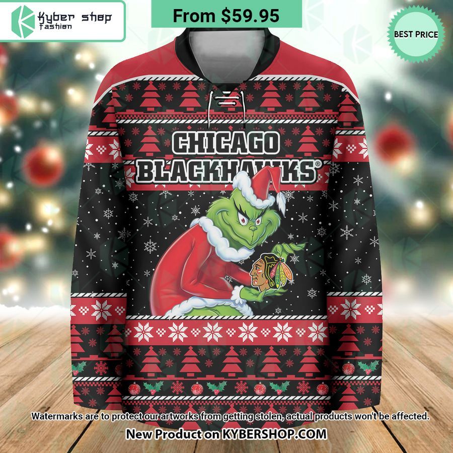 NHL Chicago Blackhawks Grinch Hockey Jersey
