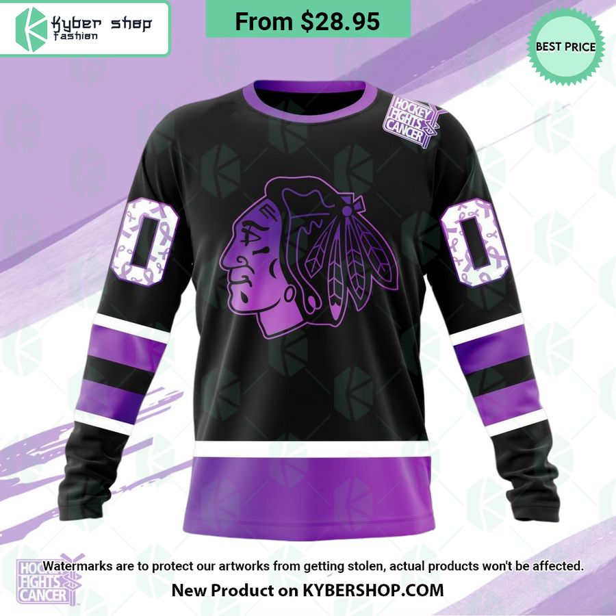 NHL Chicago Blackhawks Hockey Fights Cancer Hoodie
