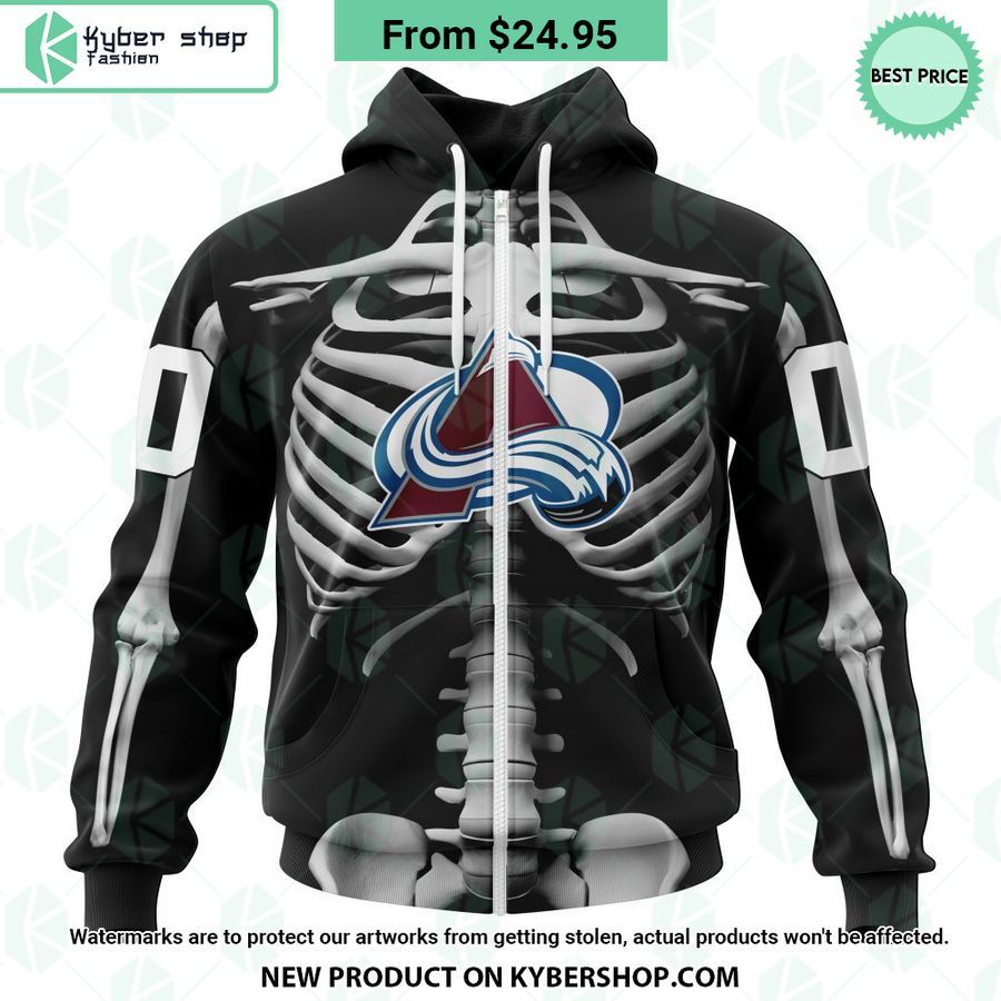 NHL Colorado Avalanche Skeleton Costume Halloween CUSTOM Hoodie
