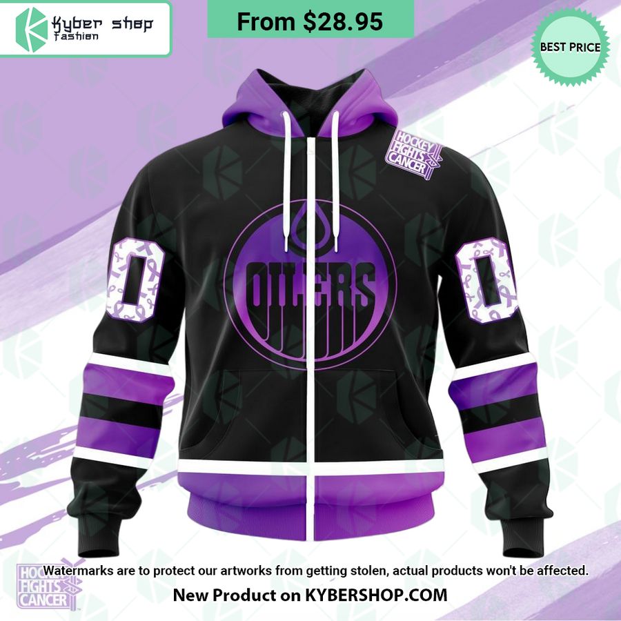 NHL Edmonton Oilers Hockey Fights Cancer Hoodie