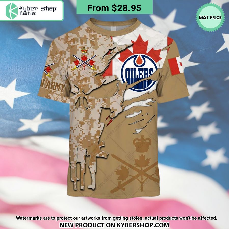 NHL Edmonton Oilers Marine Corps Camo CUSTOM Hoodie