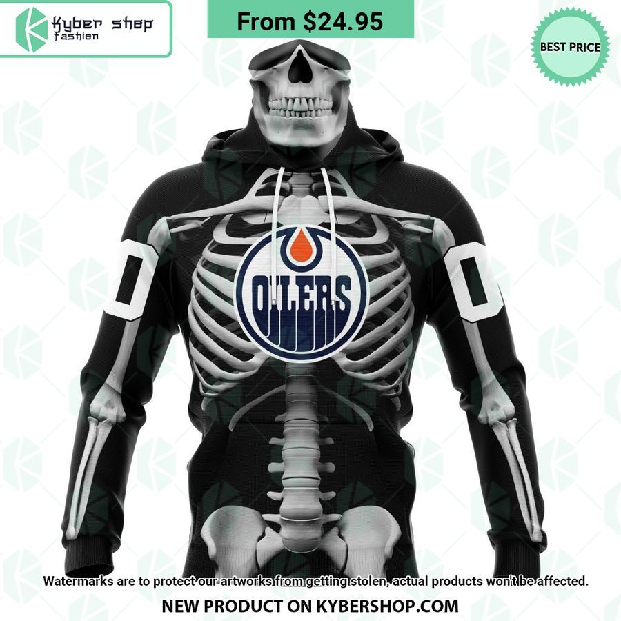 NHL Edmonton Oilers Skeleton Costume Halloween CUSTOM Hoodie