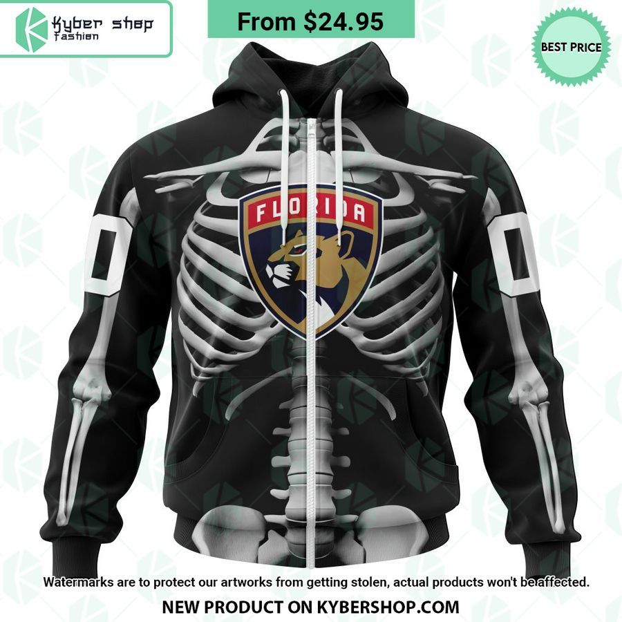 NHL Florida Panthers Skeleton Costume Halloween CUSTOM Hoodie