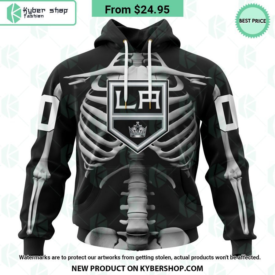 NHL Los Angeles Kings Skeleton Costume Halloween CUSTOM Hoodie