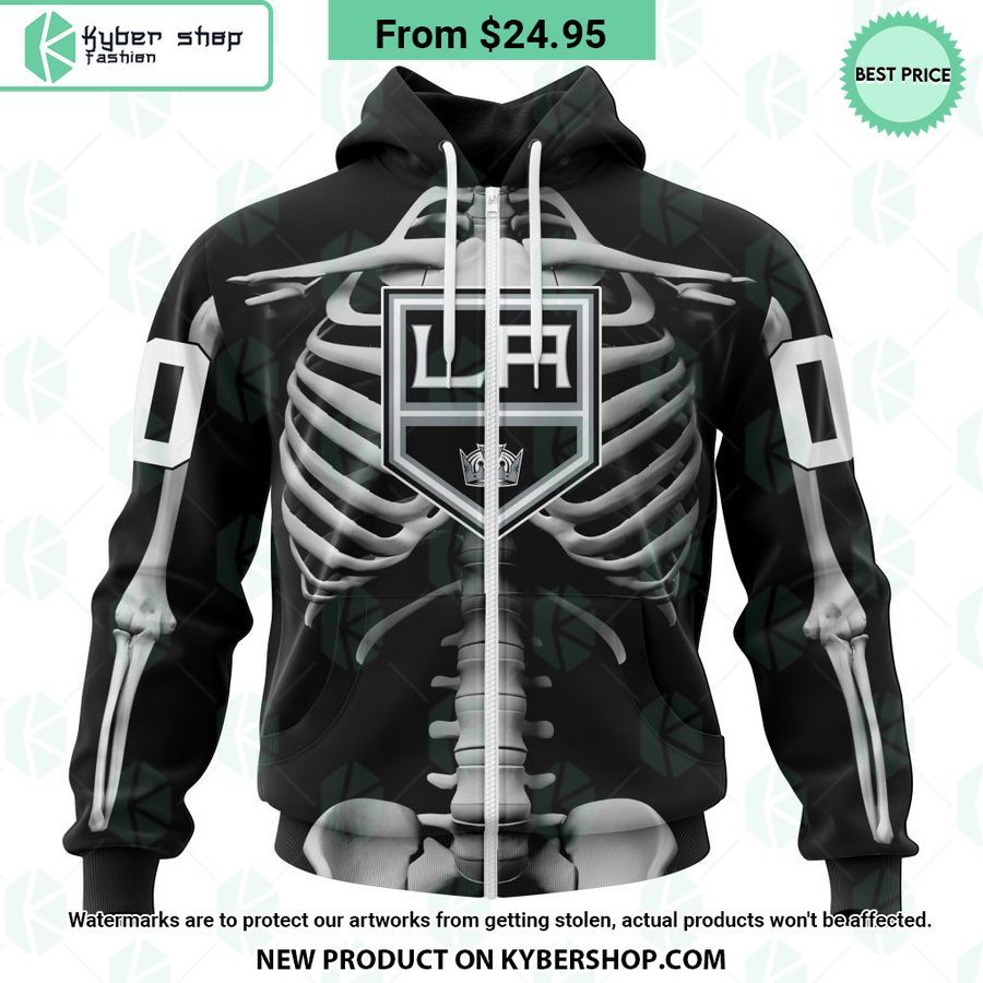 NHL Los Angeles Kings Skeleton Costume Halloween CUSTOM Hoodie