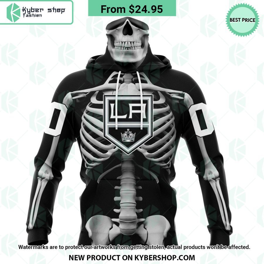 NHL Los Angeles Kings Skeleton Costume Halloween CUSTOM Hoodie