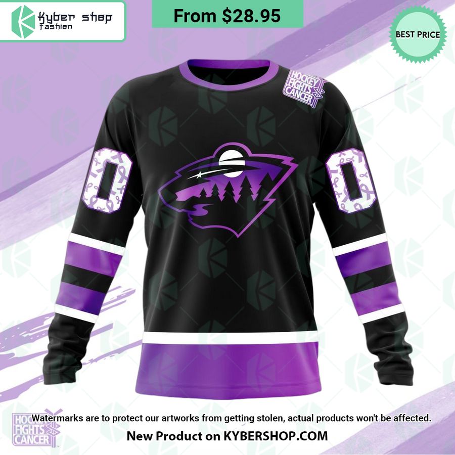 NHL Minnesota Wild Hockey Fights Cancer Hoodie
