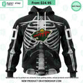 NHL Minnesota Wild Skeleton Costume Halloween CUSTOM Hoodie