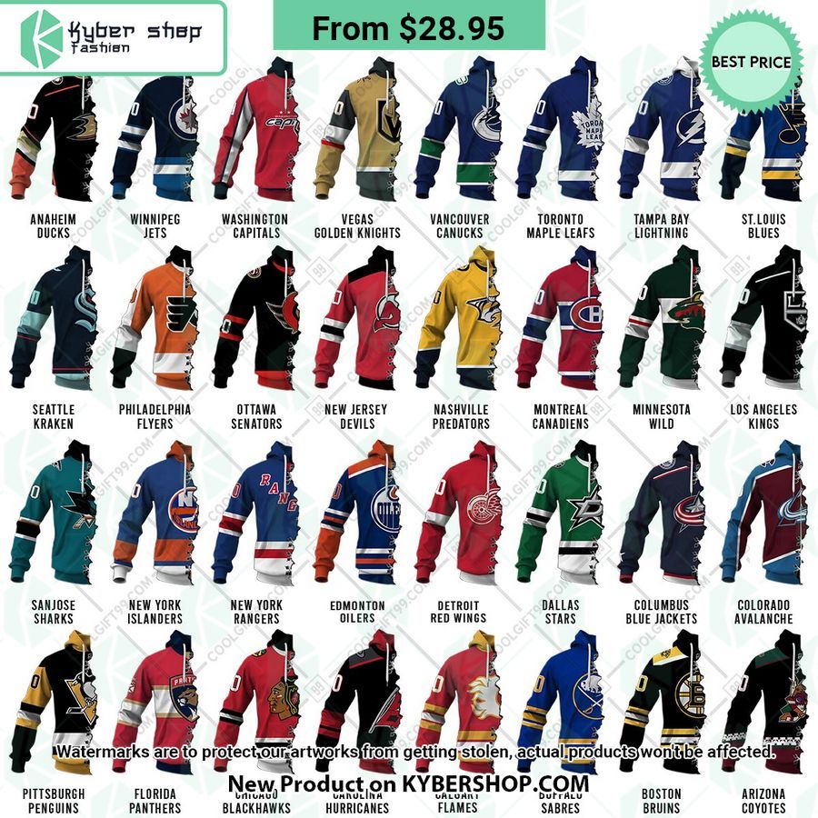 NHL Mix 2 Teams Home Jersey CUSTOM Hoodie