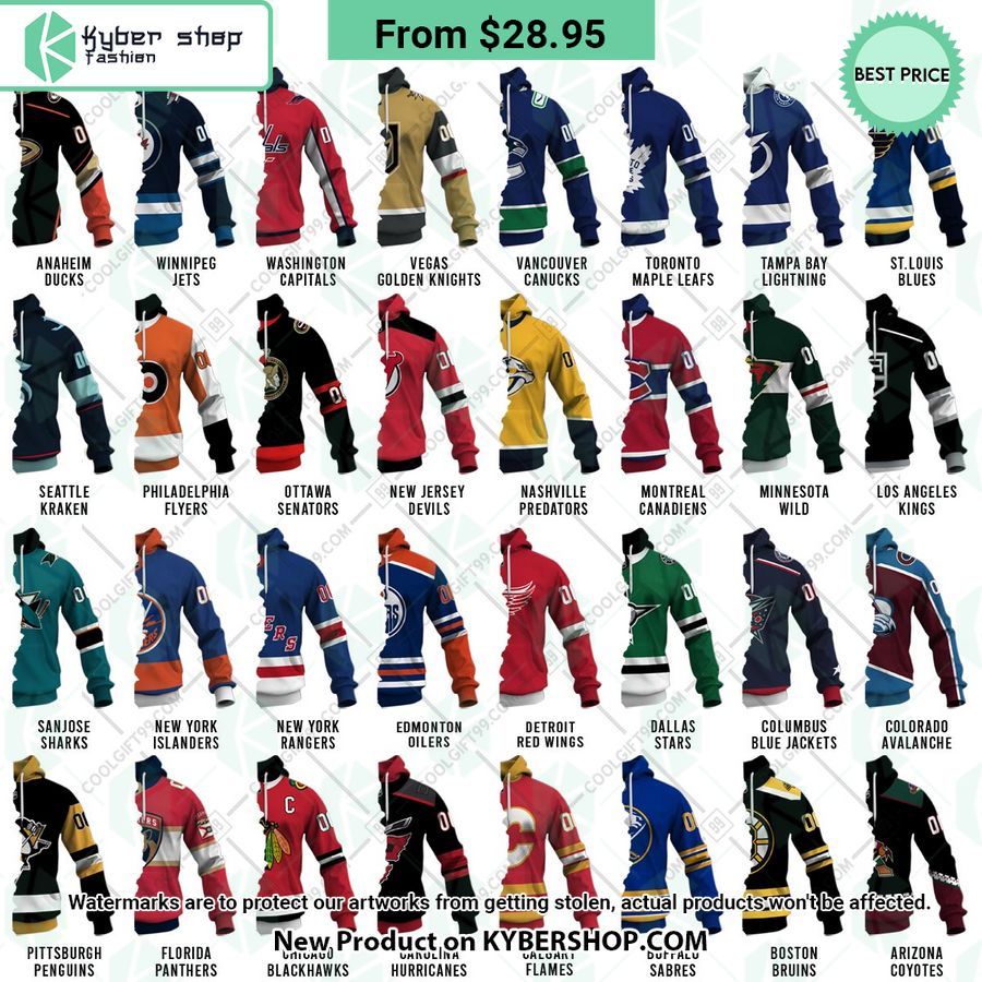 NHL Mix 2 Teams Home Jersey CUSTOM Hoodie