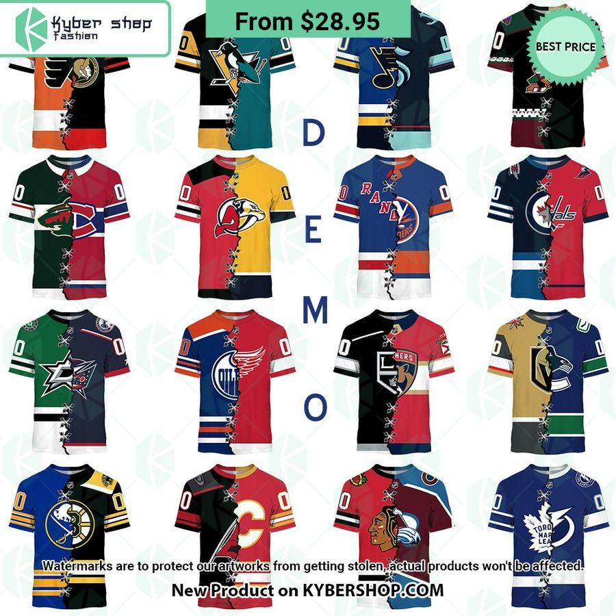 NHL Mix 2 Teams Home Jersey CUSTOM Hoodie