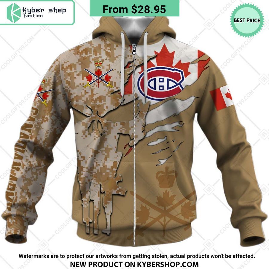NHL Montreal Canadiens Marine Corps Camo CUSTOM Hoodie