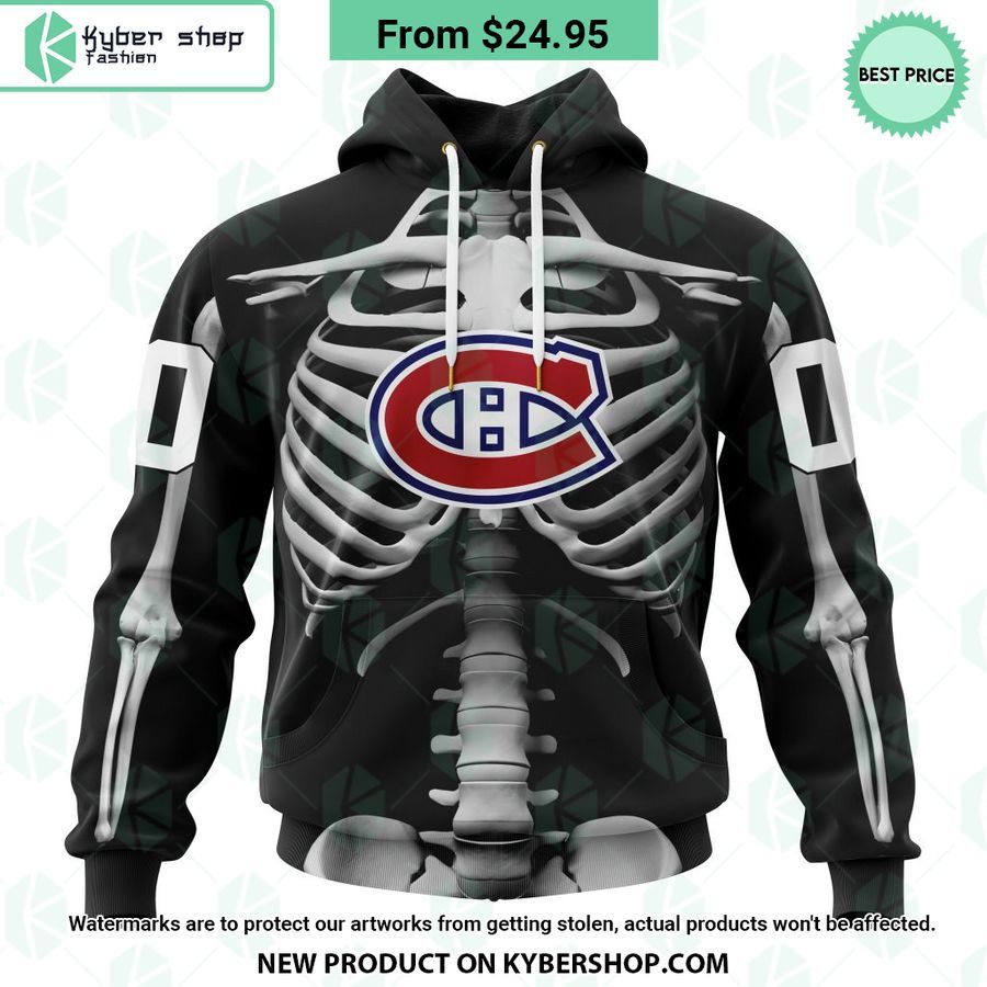 NHL Montreal Canadiens Skeleton Costume Halloween CUSTOM Hoodie