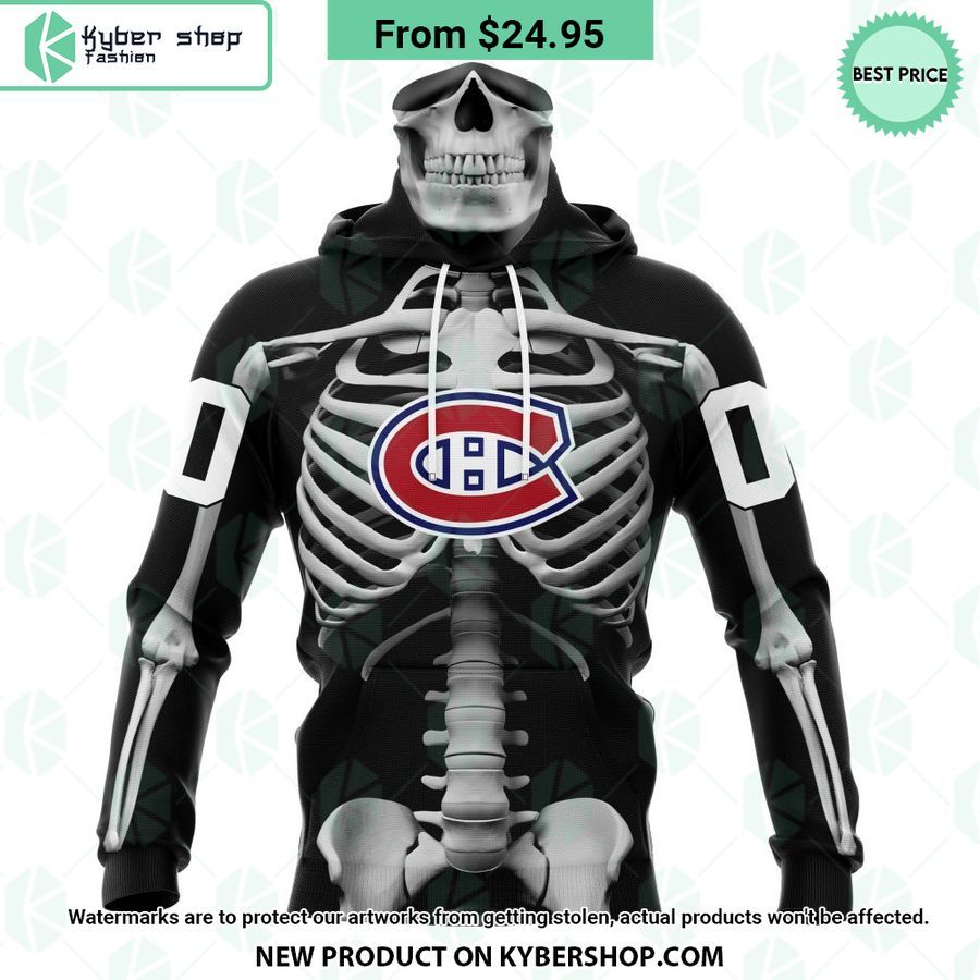 NHL Montreal Canadiens Skeleton Costume Halloween CUSTOM Hoodie